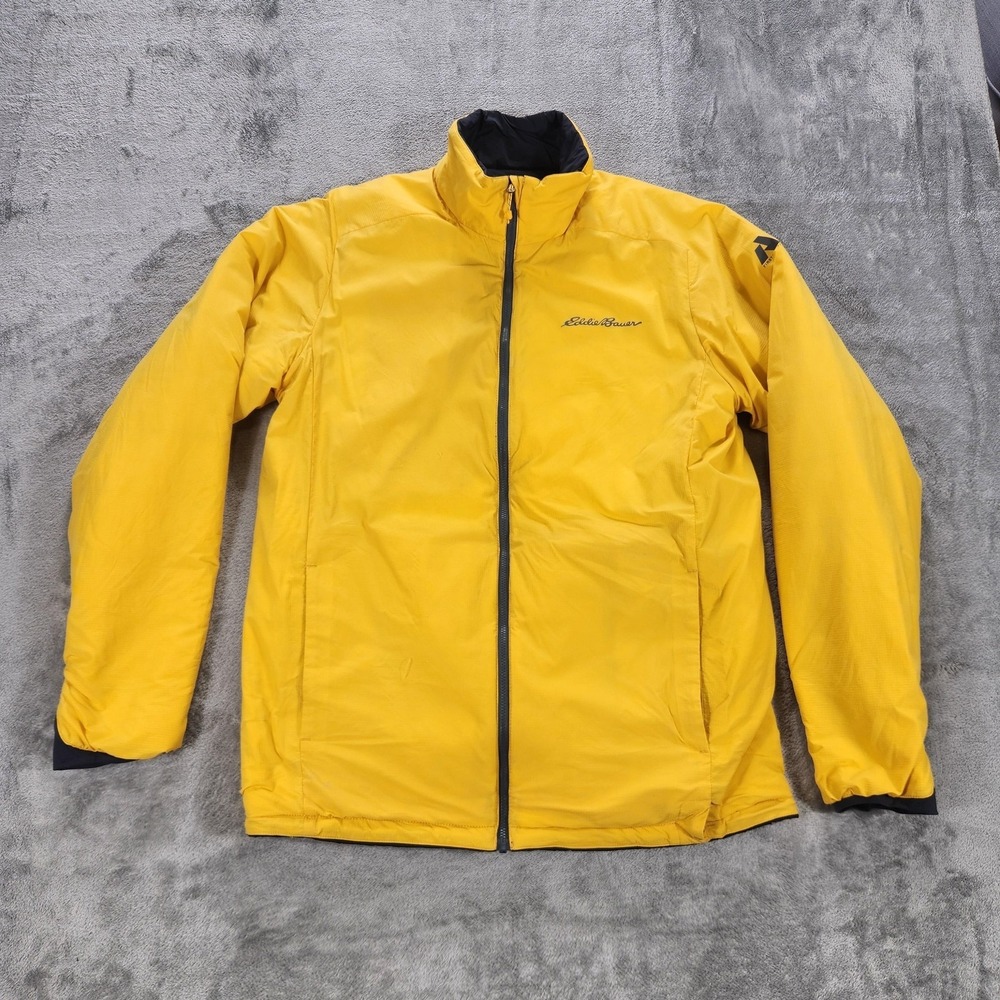 Eddie Bauer First Ascent Jacket‎ Mens Medium Yellow Reversible Puffer Insulated
